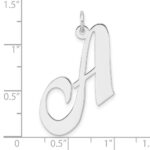 Large Sterling Silver Rhodium-plated Fancy Script Letter A Initial Charm - Image 4