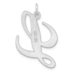 Large Sterling Silver Rhodium-plated Fancy Script Letter L Initial Charm - Image 3