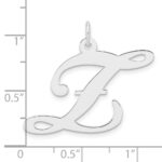 Large Sterling Silver Rhodium-plated Fancy Script Letter Z Initial Charm - Image 4