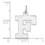 Large Sterling Silver Rhodium-plated Block Letter F Initial Charm - Image 4