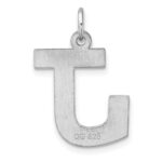 Large Sterling Silver Rhodium-plated Block Letter J Initial Charm - Image 3