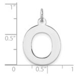 Large Sterling Silver Rhodium-plated Block Letter O Initial Charm - Image 4
