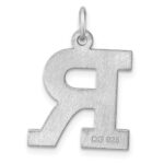 Large Sterling Silver Rhodium-plated Block Letter R Initial Charm - Image 3