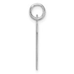 Large Sterling Silver Rhodium-plated Block Letter W Initial Charm - Image 2