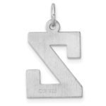 Large Sterling Silver Rhodium-plated Block Letter Z Initial Charm - Image 3