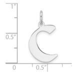 Small Sterling Silver Rhodium-plated Artisan Block Letter C Initial Charm - Image 4