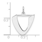 Small Sterling Silver Rhodium-plated Artisan Block Letter U Initial Charm - Image 4