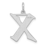 Small Sterling Silver Rhodium-plated Artisan Block Letter X Initial Charm - Image 3