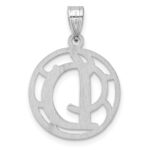 Small Sterling Silver Rhodium-plated Fancy Script Letter D Initial Pendant - Image 3