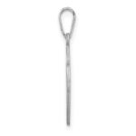 Small Sterling Silver Rhodium-plated Fancy Script Letter N Initial Pendant - Image 2