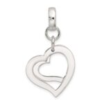 Sterling Silver Polished Two Piece Open Heart Pendant - Image 3