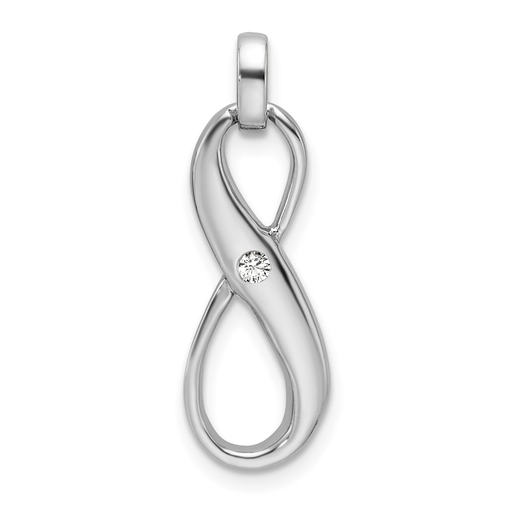 QC11292.jpg Sterling Silver Rhodium-plated with CZ Infinity Symbol Pendant - Image 1