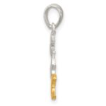 Sterling Silver E-Coat and Gold-tone Star and Moon Pendant - Image 2