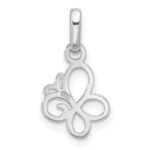 Sterling Silver Rhodium-plated Butterfly Pendant - Image 3