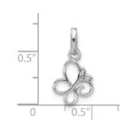 Sterling Silver Rhodium-plated Butterfly Pendant - Image 4