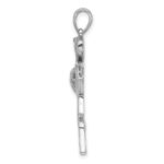 Sterling Silver Rhodium-Plated Polished Flamingo Pendant - Image 2