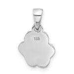 Sterling Silver Rhodium-plated Enameled Dog Paw Pendant - Image 3