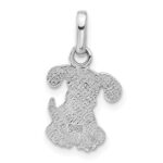 Sterling Silver Rhodium-plated Enameled Dog Charm Pendant - Image 3