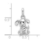 Sterling Silver Rhodium-plated Enameled Dog Charm Pendant - Image 4