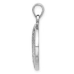 Sterling Silver Rhodium-Plated Textured and Polished Palm Tree Pendant - Image 2