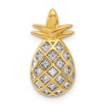Pure Fire Sterling Silver Gold-tone CZ Pineapple Pendant