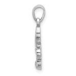 Sterling Silver Rhodium-plated CZ Treble Clef Pendant - Image 2