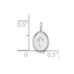 Sterling Silver E-Coating Small Oval Cut-out Cross Charm - Image 4