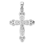 Sterling Silver Rhodium-plated CZ Cross Pendant - Image 3