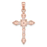 Sterling Silver Rose-tone CZ Cross Pendant - Image 3