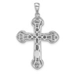 Sterling Silver Rhodium-plated CZ Cross Pendant - Image 3