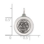 Sterling Silver Antiqued Solid Baptism Medal - Image 4