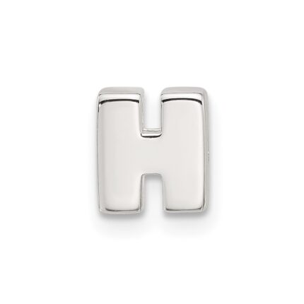 Sterling Silver E-coated Letter H Slide Charm