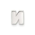 Sterling Silver E-coated Letter N Slide Charm - Image 3