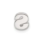 Sterling Silver E-coated Letter S Slide Charm - Image 3