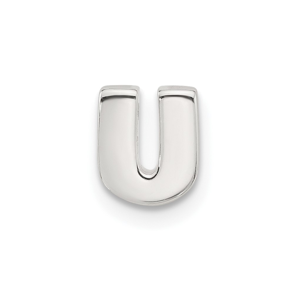 QC11488U.jpg Sterling Silver E-coated Letter U Slide Charm - Image 1