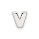 Sterling Silver E-coated Letter V Slide Charm - Image 3