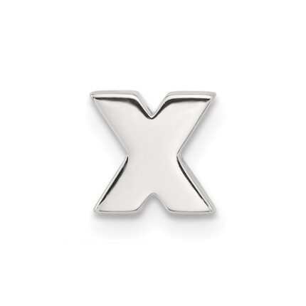 Sterling Silver E-coated Letter X Slide Charm