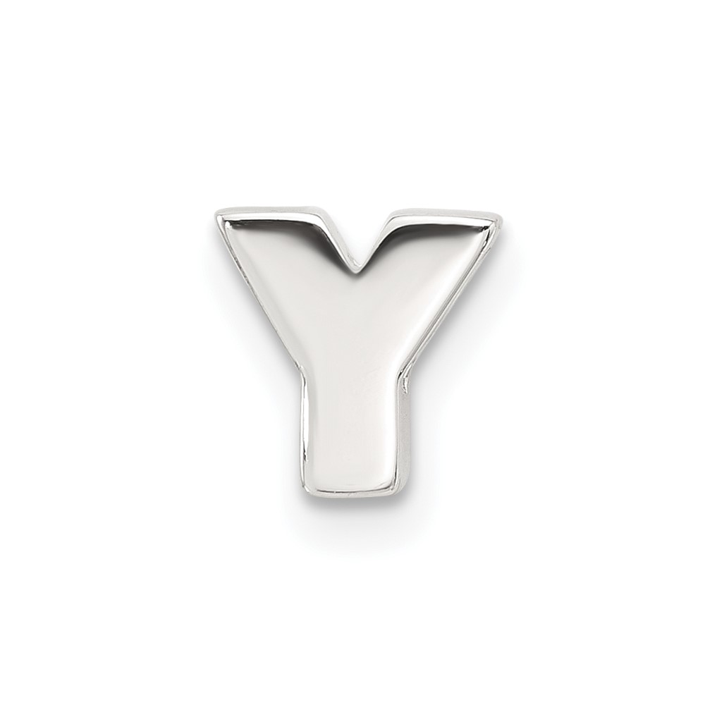 QC11488Y.jpg Sterling Silver E-coated Letter Y Slide Charm - Image 1