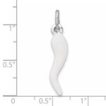 Sterling Silver White Enamel Italian Horn Pendant - Image 4