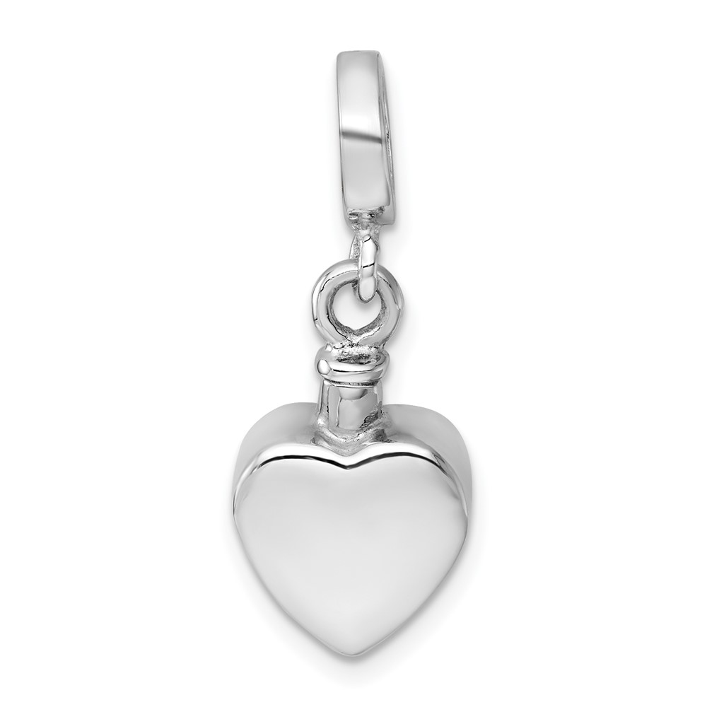 QC11504.jpg Sterling Silver Rhodium-plated Polished Heart Ash Holder Bead/Pendant - Image 1