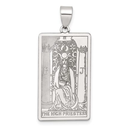 Sterling Silver The High Priestess Tarot Card Pendant