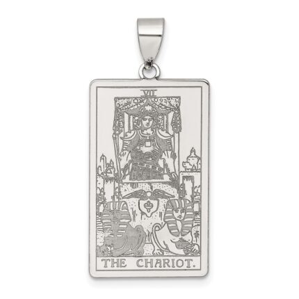 Sterling Silver The Chariot Tarot Card Pendant