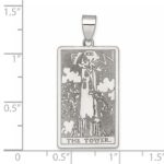 Sterling Silver The Tower Tarot Card Pendant - Image 4