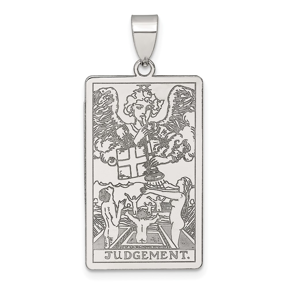 QC11530.jpg Sterling Silver Judgement Tarot Card Pendant - Image 1