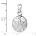 Sterling Silver Rhodium-plated Polished Sand Dollar Ash Holder Pendant - Image 5