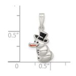 Sterling Silver Polished and Enameled Snowman Charm - Image 4