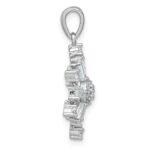 Sterling Silver Rhodium-plated Polished CZ Snowflake Pendant - Image 2