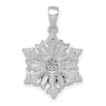Sterling Silver Rhodium-plated Polished CZ Snowflake Pendant - Image 3
