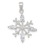 Sterling Silver Polished CZ Snowflake Pendant