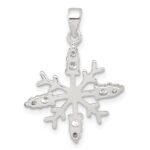 Sterling Silver Polished CZ Snowflake Pendant - Image 3